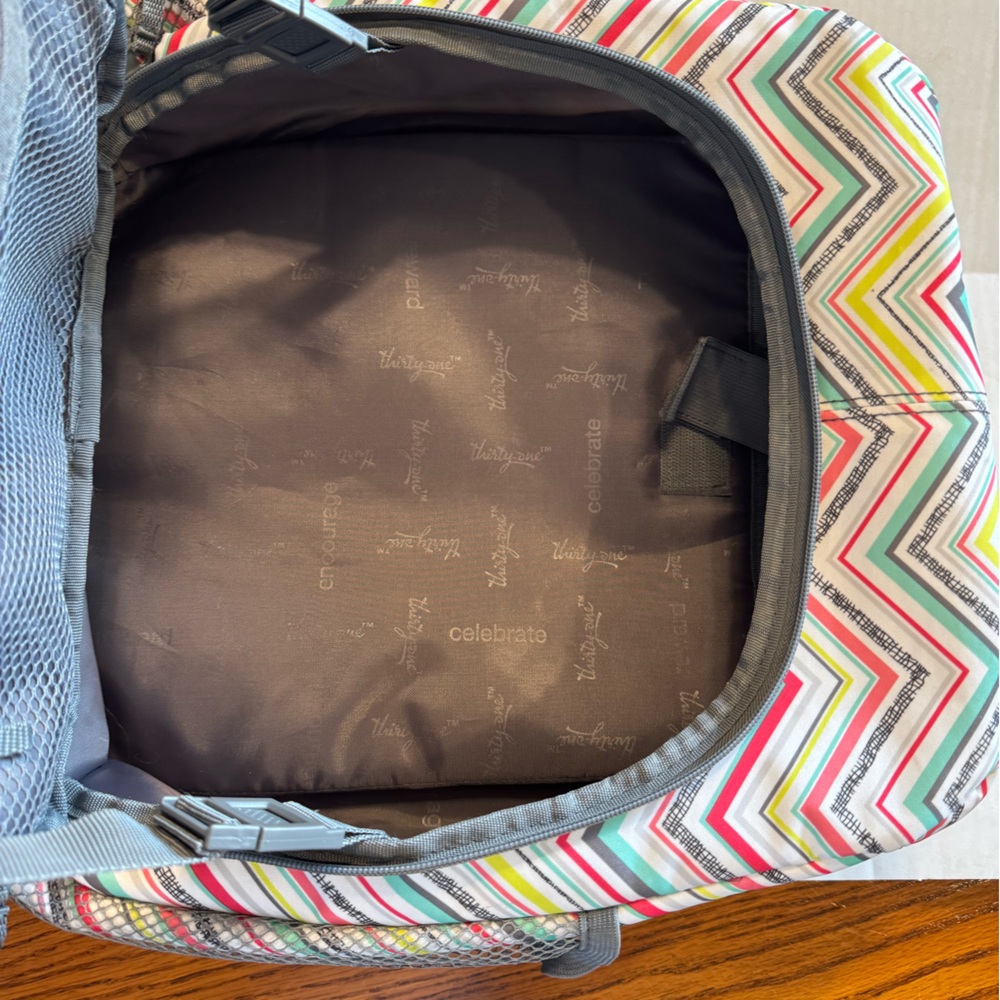 Thirty-One Multicolor Chevron Sling Backpack - Picture 7 of 8